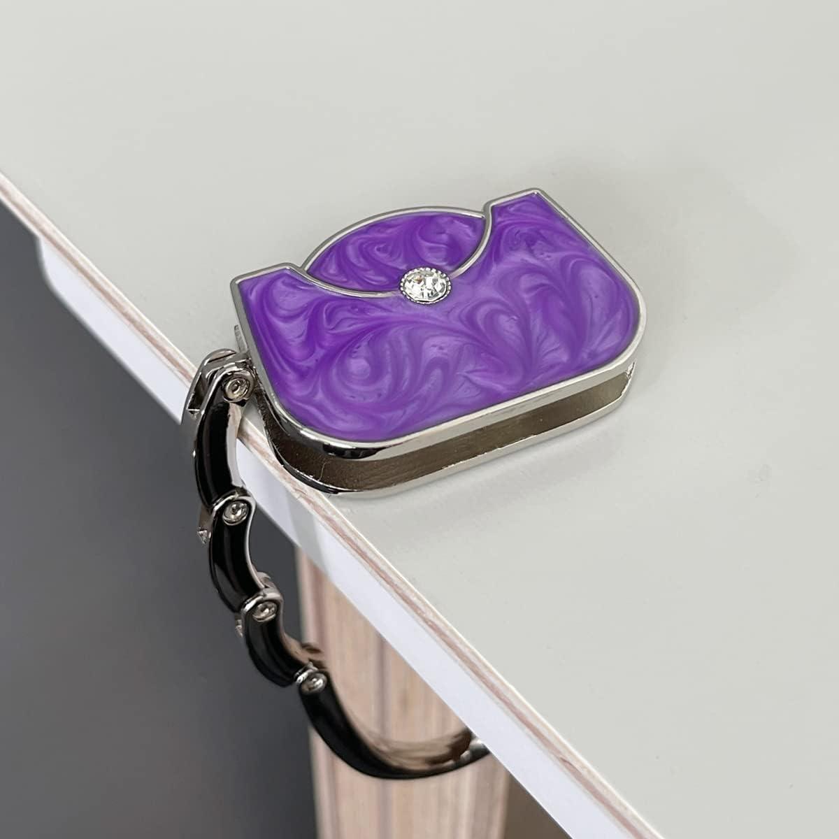 Purple and Silver Foldable Purse Hook Hanger