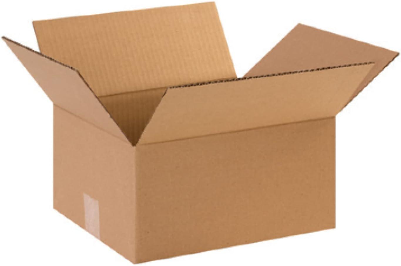 SSBM Flat Corrugated Boxes Kraft Shipping Moving Packing Box, ECT-32, 12 x 10 x 5, 25/Bundle