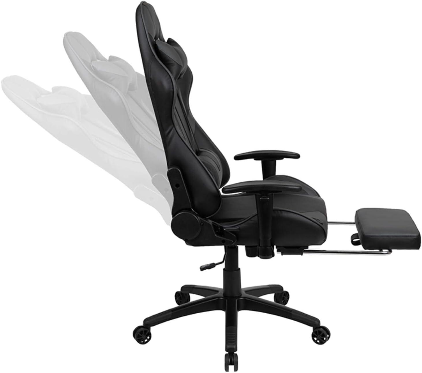 Flash Furniture X30 Gaming Chair Racing Office Ergonomic Computer Chair with Fully Reclining Back and Slide-Out Footrest in Red LeatherSoft