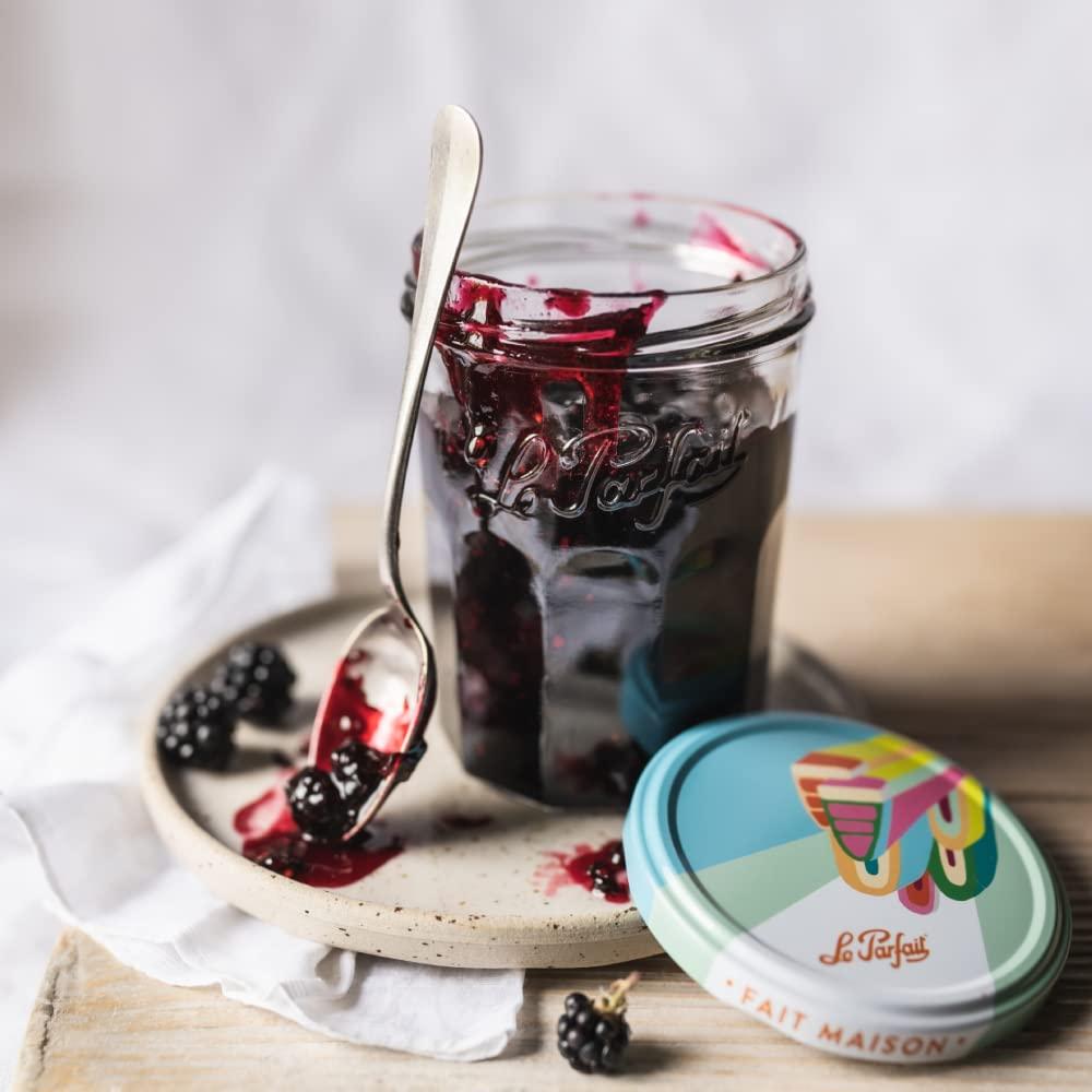 Le Parfait Jam Pot - 324ml Faceted French Working Glass w/Snap Cover, 11oz (Pack of 6)