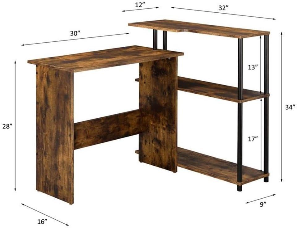 ACME Ievi Writing Desk in Weathered Oak and Black