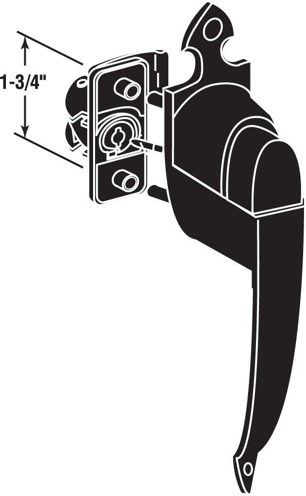 Prime-Line Colonial Push Button Screen or Storm Door Latch, Black (Single Pack)