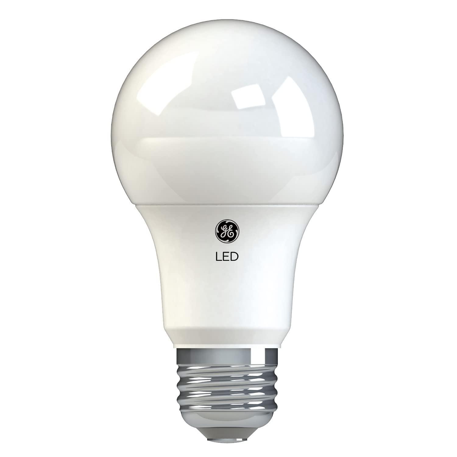 GE 4pk 40W Basic A19 LED Light Bulbs Daylight: 5000K, 420 Lumens, E26 Base, 9.1-Year Life, Damp Location Suitable