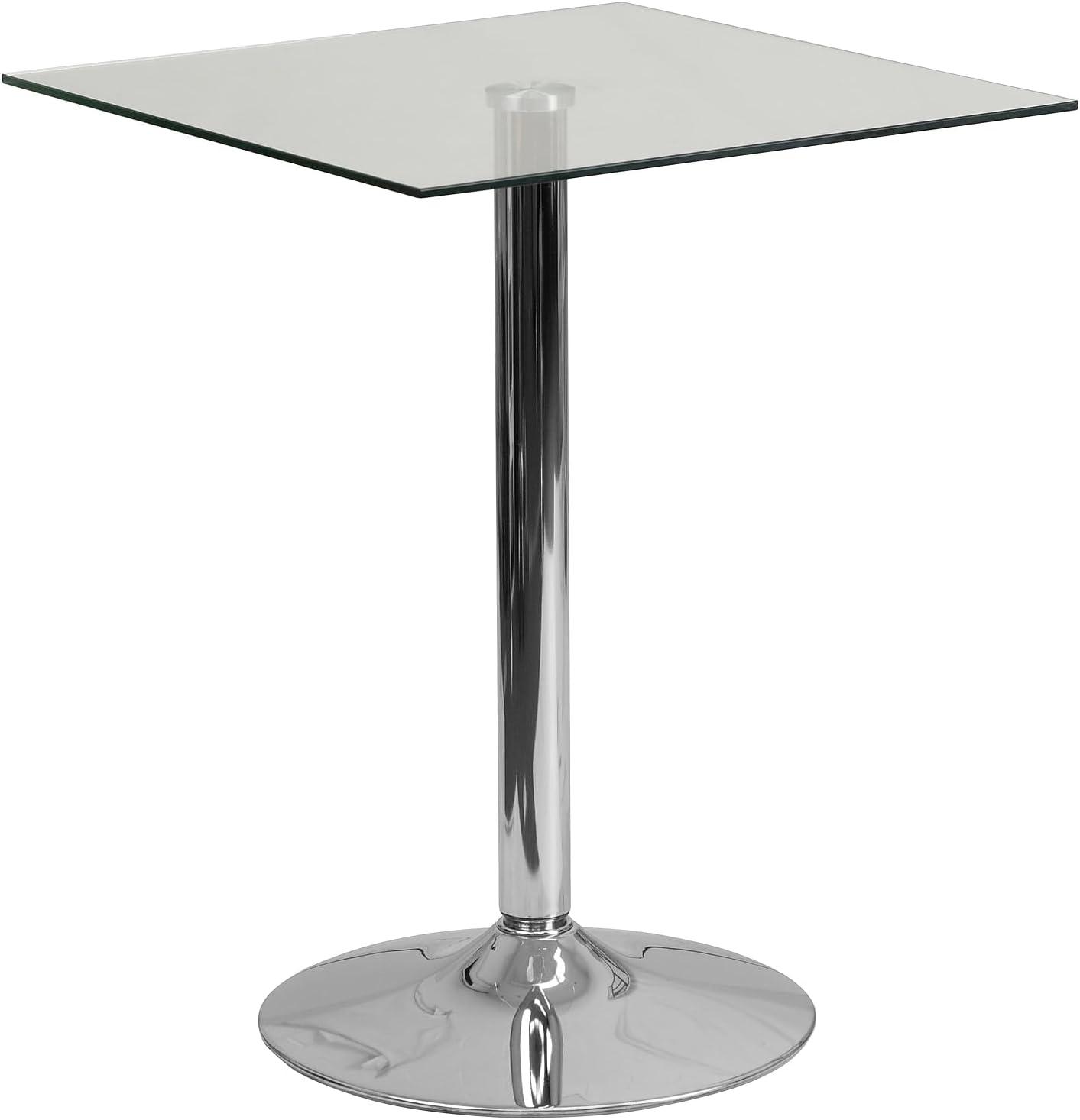 Flash Furniture Fredrick 23.75'' Square Glass Table with 30''H Chrome Base