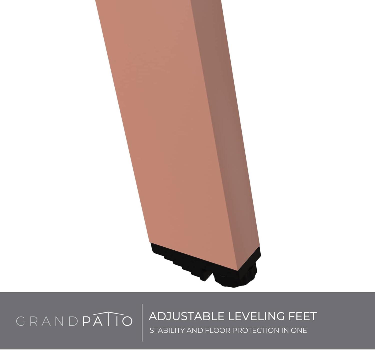 Grand patio Outdoor Side Table Round End Table with Square Feet Small Accent Table Great for Patio Balcony