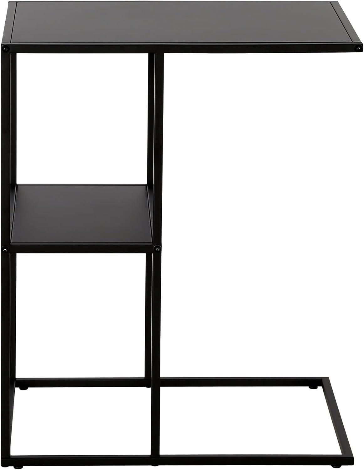 Evelyn&Zoe Winthrop 20" Wide Rectangular Side Table, Blackened Bronze