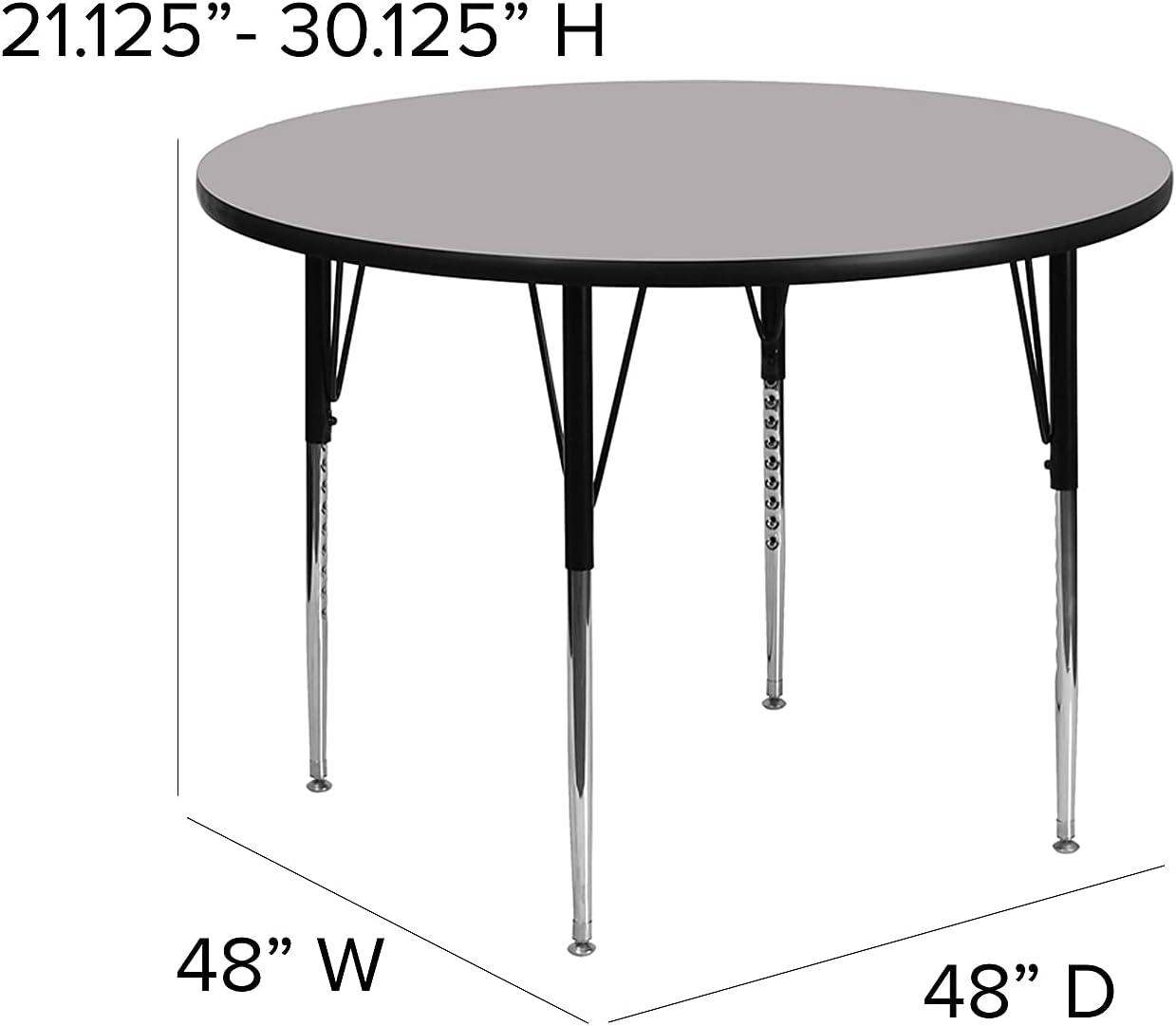 Flash Furniture Goddard 42'' Round Thermal Laminate Activity Table - Adjustable Legs