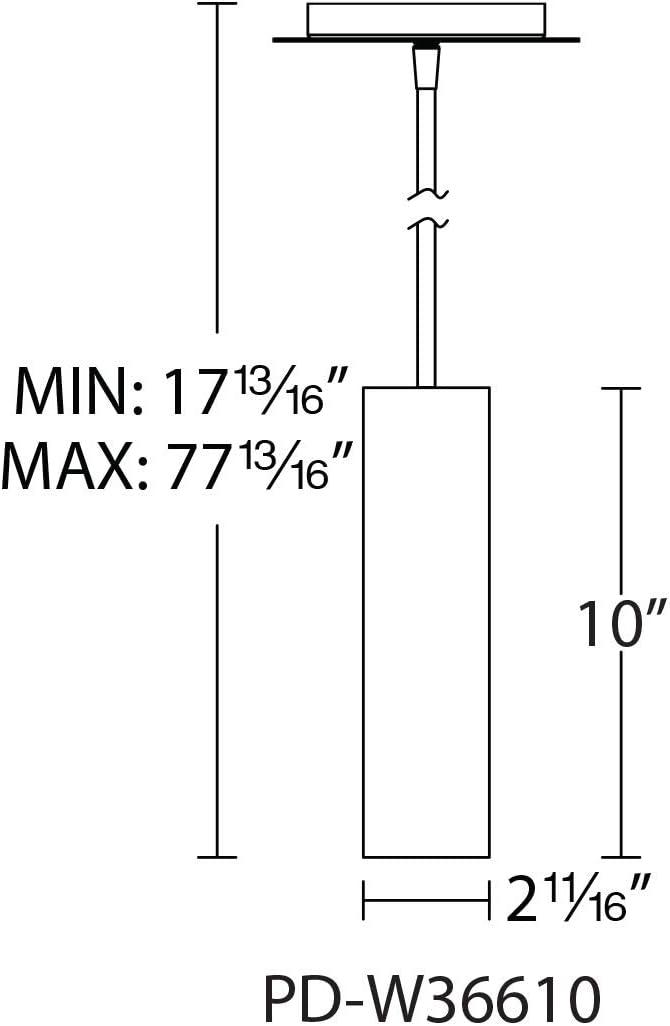 WAC Lighting Caliber 10" LED 3000K Contemporary Aluminum Pendant in Chrome