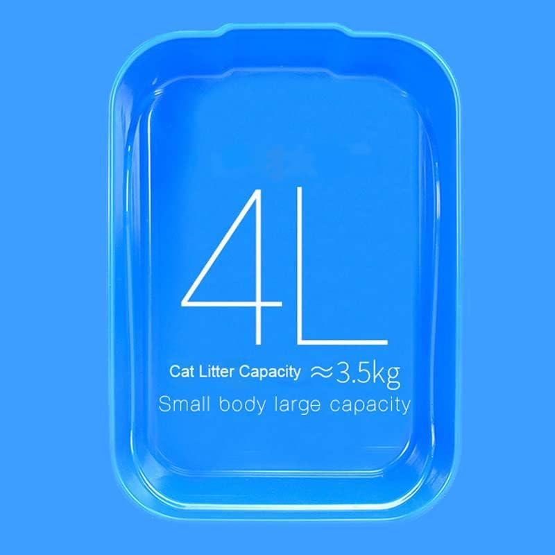 Kitty Litter Box Starter Kit - Small Cat Litter Pan Without Lid, Litter Mat, Scoop and Bowl for Kitten Within 3 Months