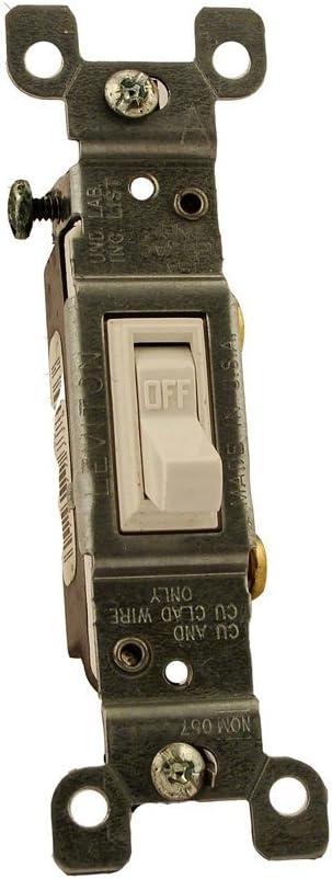 Leviton 15 amps Single Pole Toggle AC Quiet Switch White 1 pk