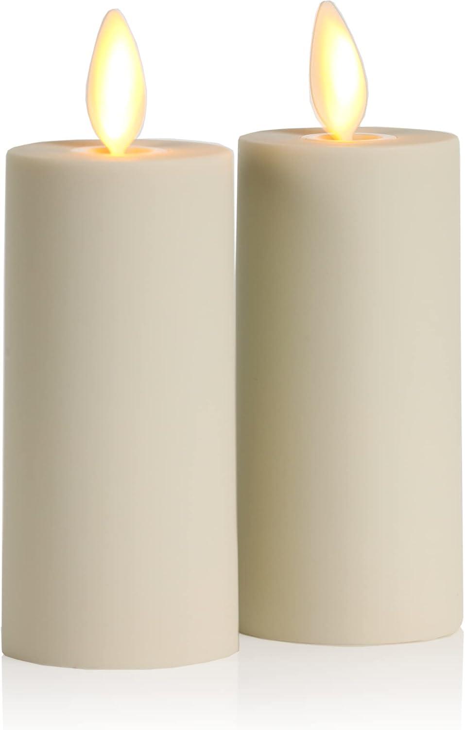 Classic White Flameless LED Votive Candles with Remote Control - Set of 2