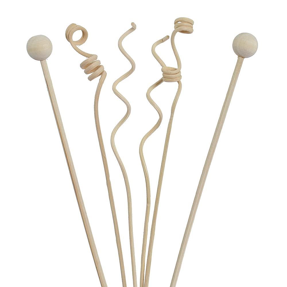 6Pcs Reed Diffuser Sticks, Natural Rattan Wood Sticks Essential Oil Aroma Diffuser Sticks Refill Replacement for Aroma Fragrance