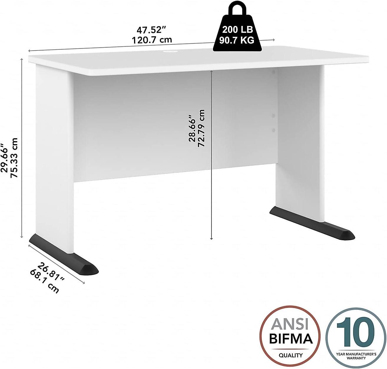 Studio A 48W Computer Desk in White - Engineered Wood