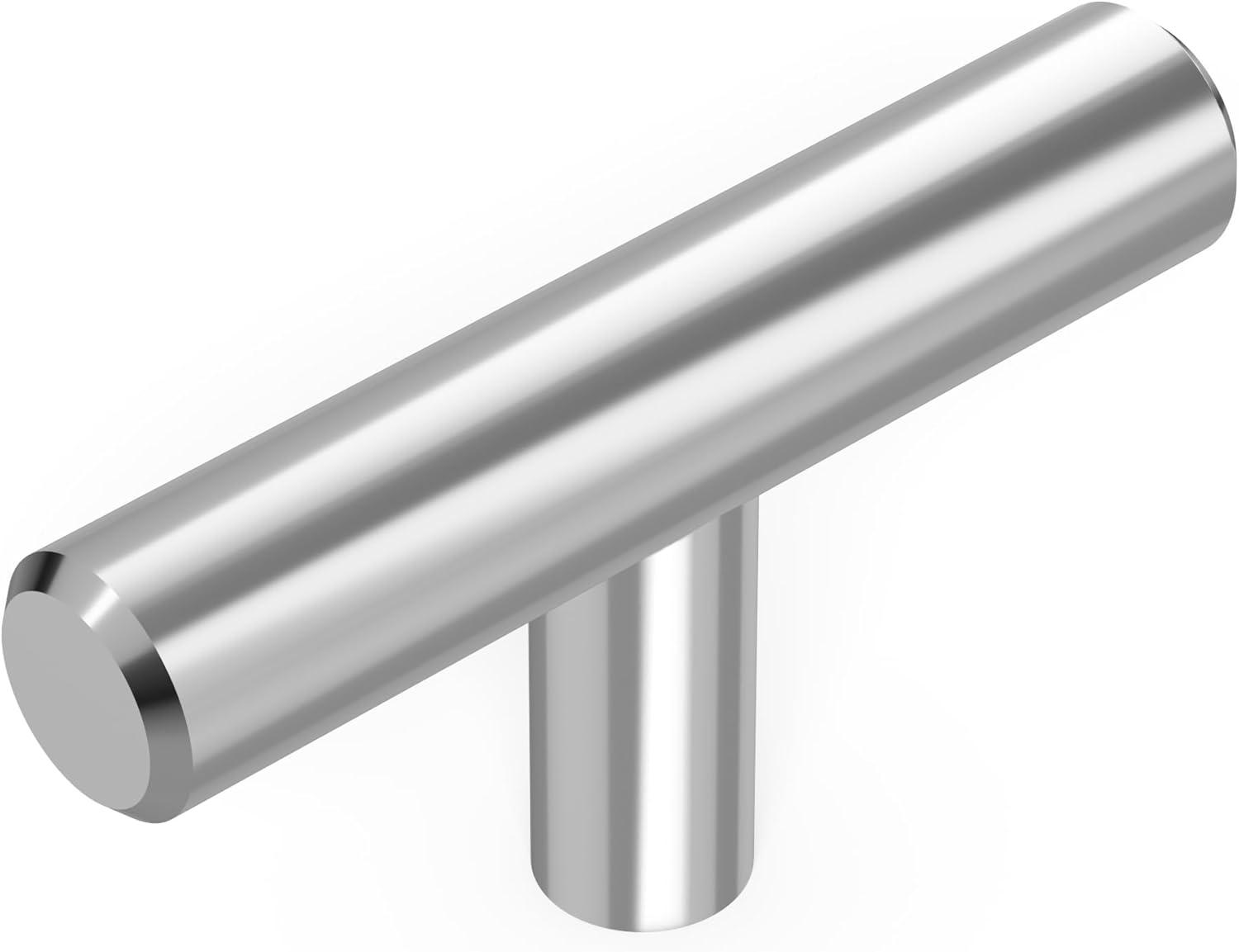 Polished Chrome T-Shaped Bar Cabinet Knob with Mounting Hardware