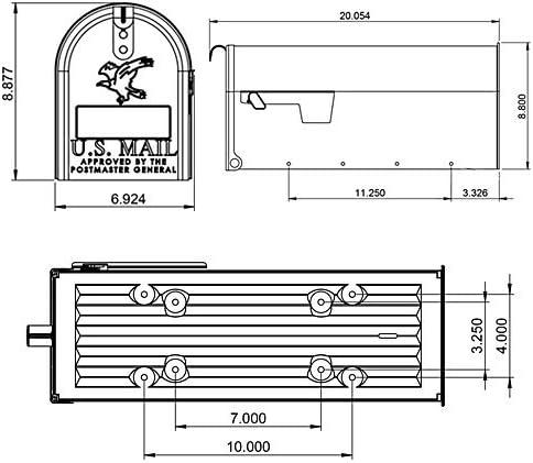 Green Powder-Coated Steel Medium Post-Mount Mailbox