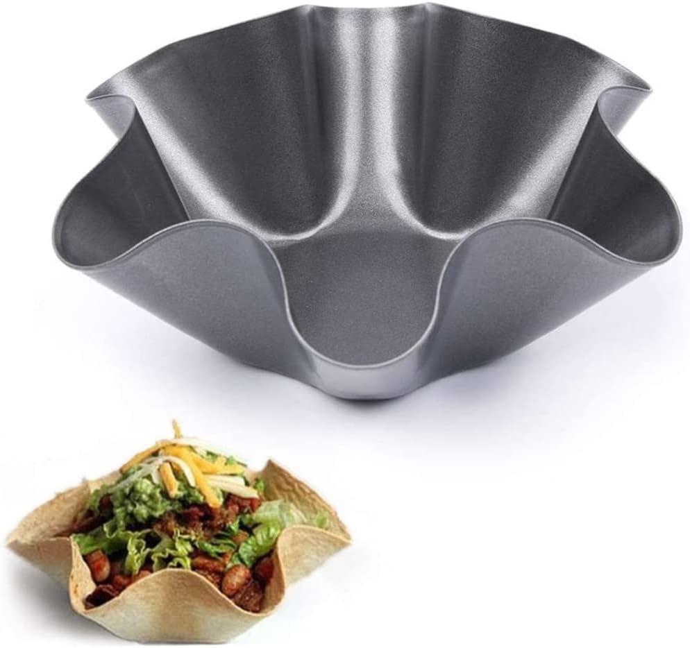 SPRING PARK Tortilla Bowl Molds, Nonstick Tortilla Pan Set Thicken Carbon Steel Taco Salad Bowl Makers Baking Molds for Kitchen