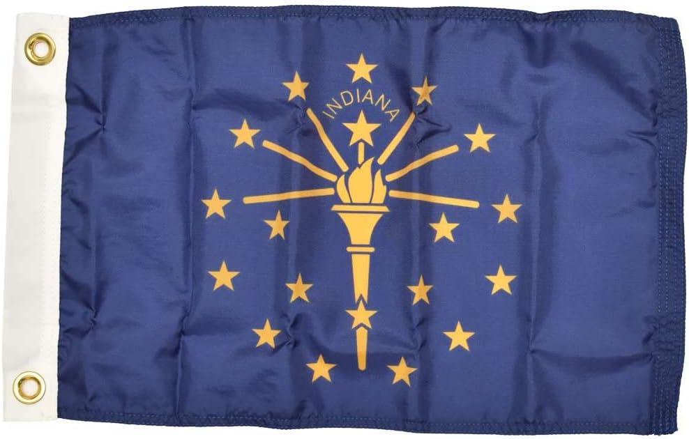 Indiana State Flag 12" x 18" Durable Nylon for Boats