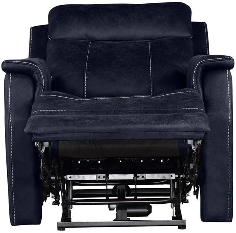 Single Seat Recliner Lounge Chair with USB Port, Fabric Upholstered Arm Chair with Retractable Footrest and Pillow, Comfy Single Sofa Accent Chair for Bedroom Living Room