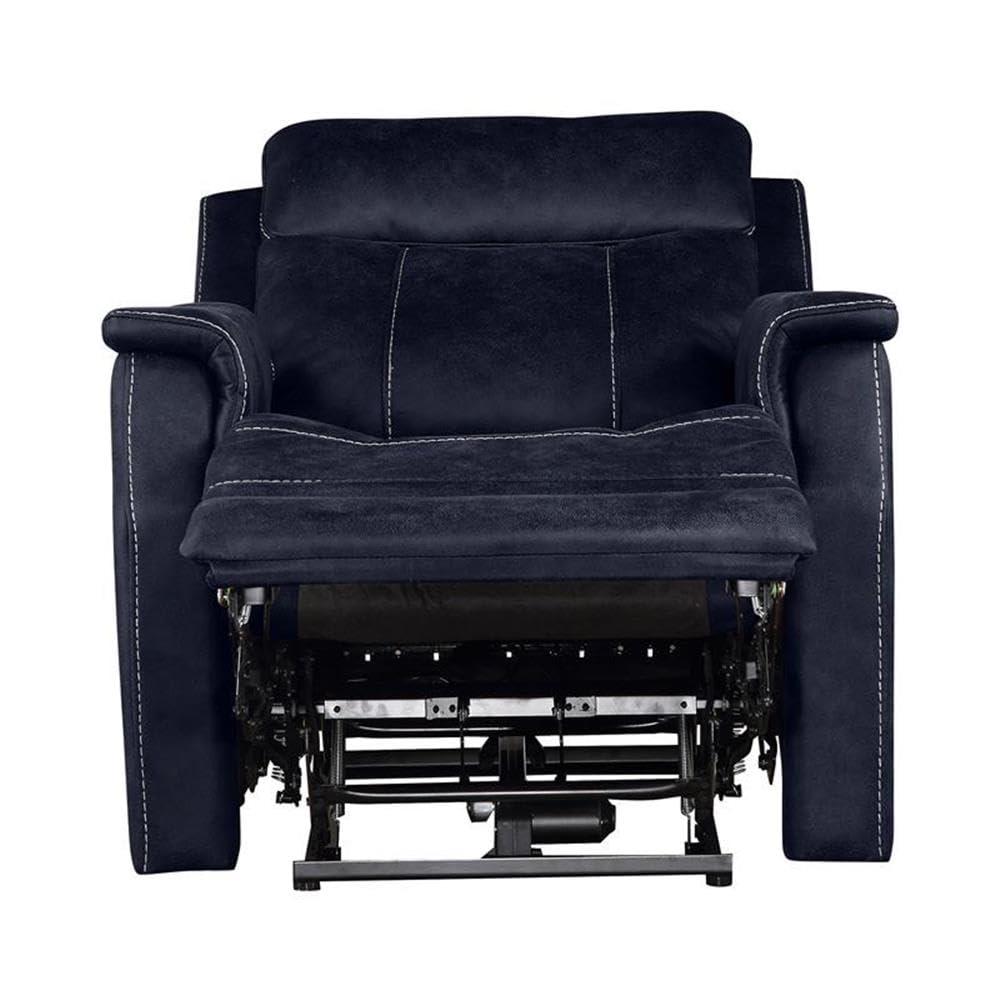 Single Seat Recliner Lounge Chair with USB Port, Fabric Upholstered Arm Chair with Retractable Footrest and Pillow, Comfy Single Sofa Accent Chair for Bedroom Living Room