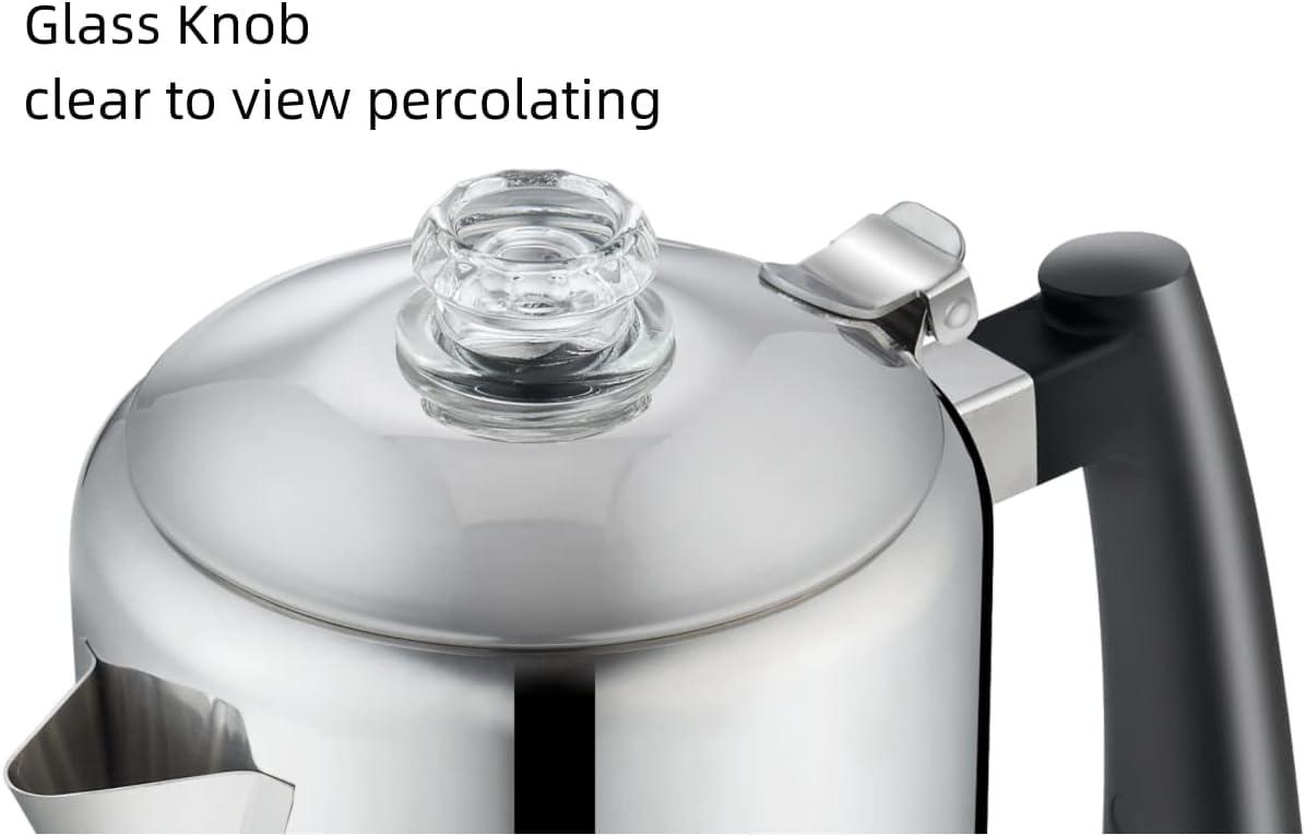 Cook N Home 8-Cup Stainless Steel Stovetop Coffee Percolator