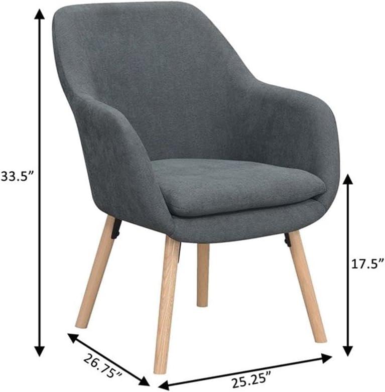 Convenience Concepts Take a Seat Charlotte Wingback Upholstered Accent Armchair, Slate Gray Fabric