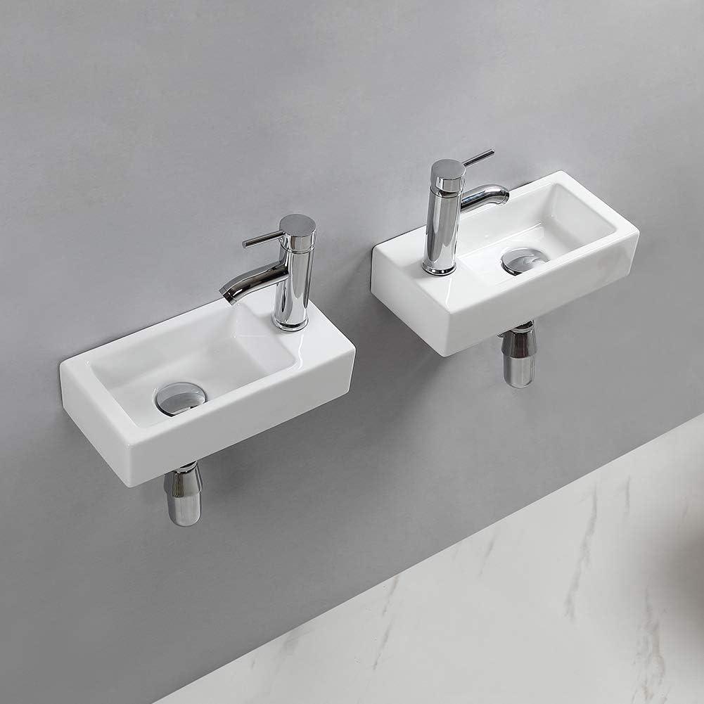 BTERAZ B07XP1R7ZZ BTERAZ 7.3'' White Ceramic Rectangular Bathroom Sink