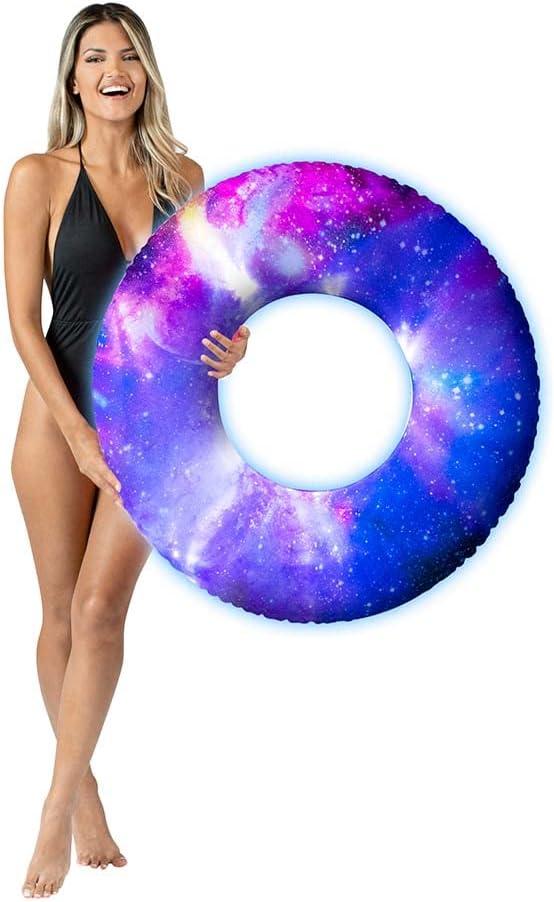 PoolCandy 36 In. Deep Space Pink LED Illuminated Pool Tube Float PC2536GPK