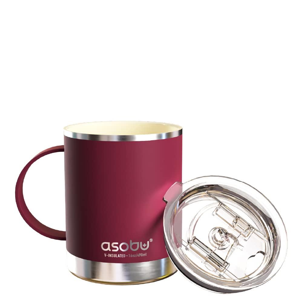 Asobu Ultimate Stainless Steel Ceramic Inner Coating Insulated Coffee Mug, 12 Ounces (Burgundy)