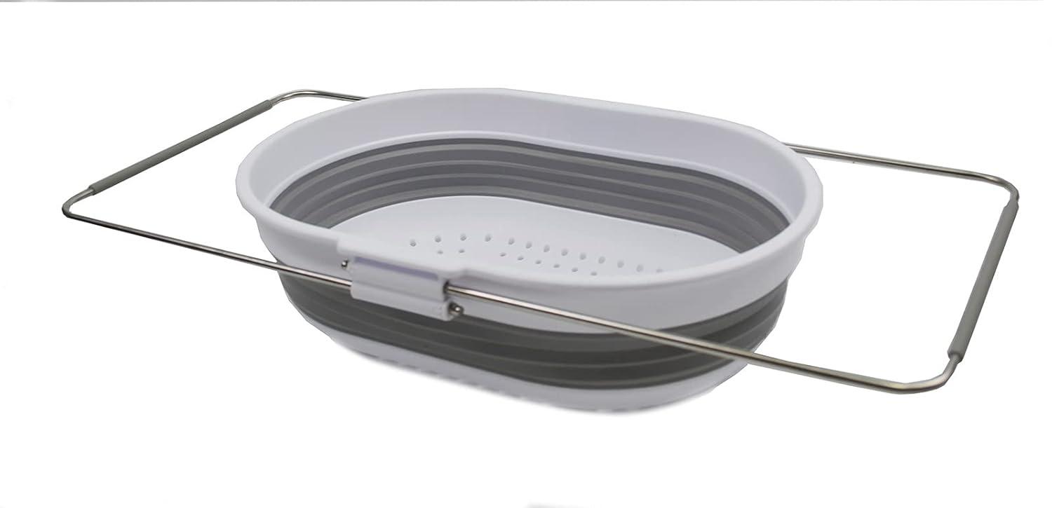 SAMMART 5L (1.3 gallon) Expandable & Collapsible Over The Sink Rectangular Colander