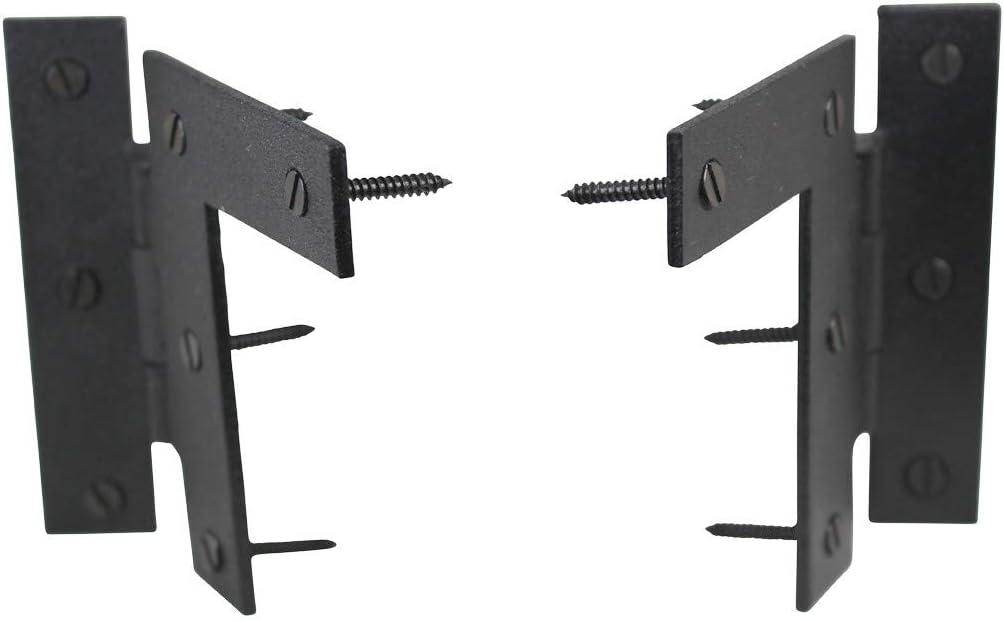 Black Wrought Iron 3.5" HL Offset Cabinet Hinges Pair