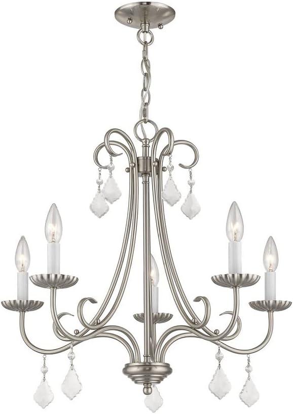 Livex Lighting 40875-05 Transitional Five Light Chandelier from Daphne Collection Finish, Polished Chrome, 22.25