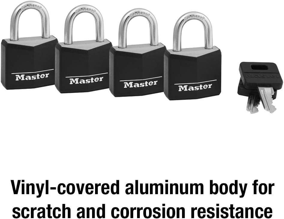 Master Lock Covered Aluminum 30 mm (1-3/16 in) Padlock with Key, 16mm (5/8 in) shackle