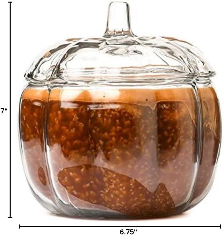 Pumpkin Shaped Glass Jar Candle with Spiced Scent, 64 oz