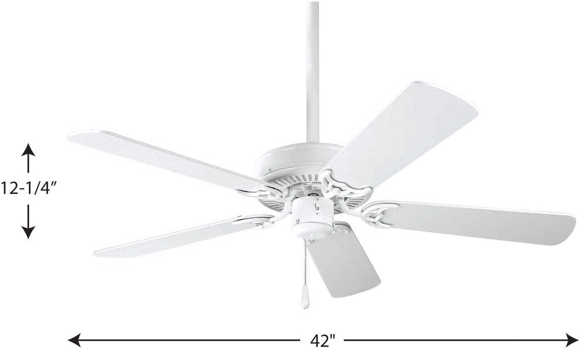 Progress Lighting Builder 42 Builder 42" 5 Blade Indoor Ceiling Fan - White