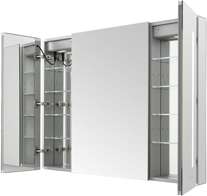 AQUADOM Signature Royale LED Medicine Cabinet, Defogger, LED 3X Makeup Mirror, Electrical Outlets