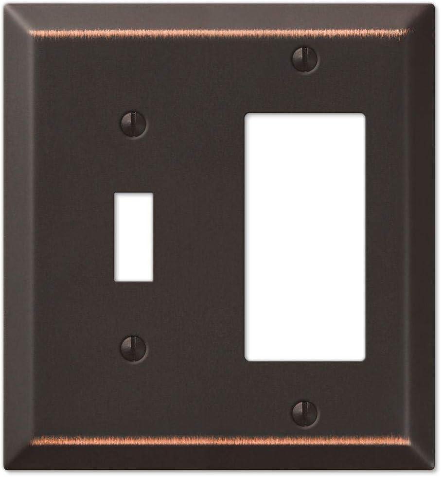 Amerelle Century Aged Bronze Bronze 2 gang Stamped Steel Rocker/Toggle Wall Plate 1 pk