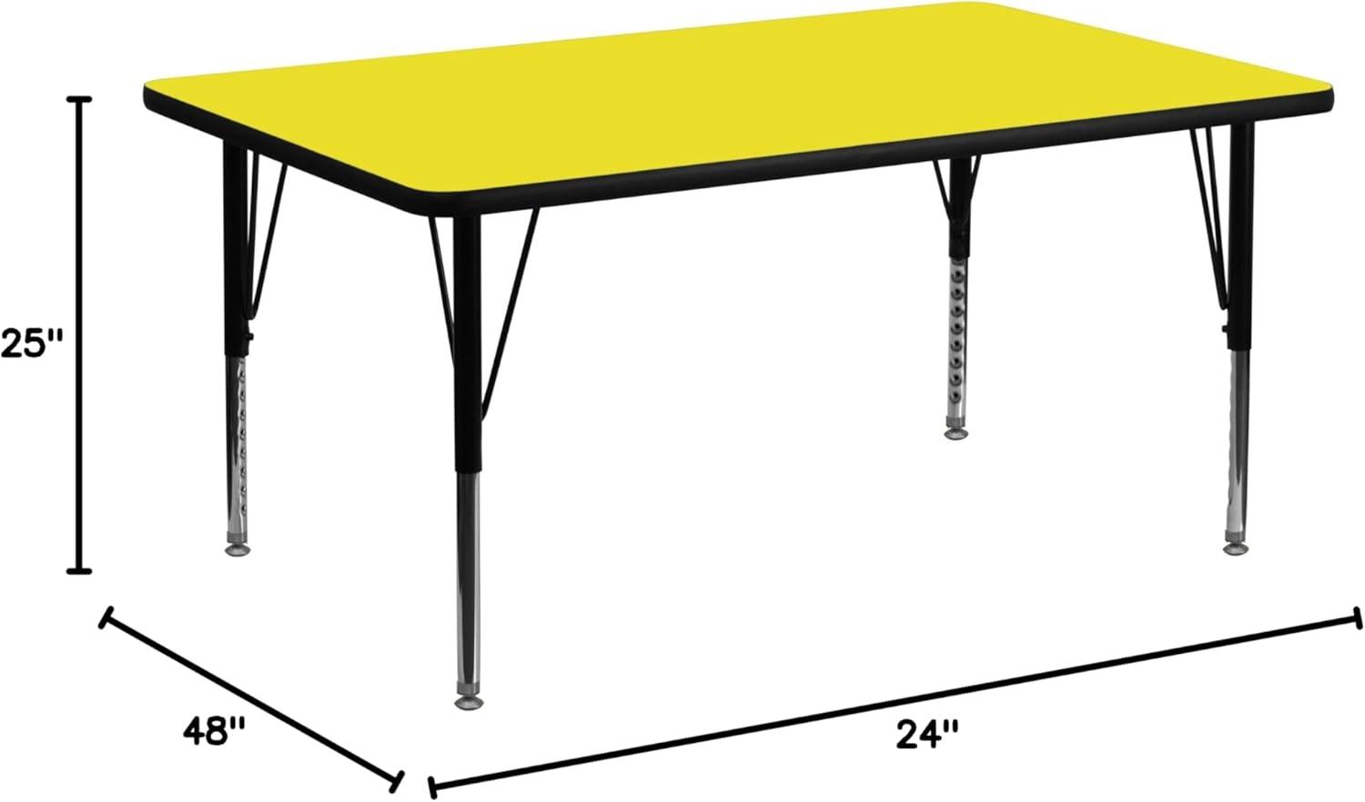 Goddard 24''W x 48''L Rectangular HP Laminate Activity Table - Adjustable Legs