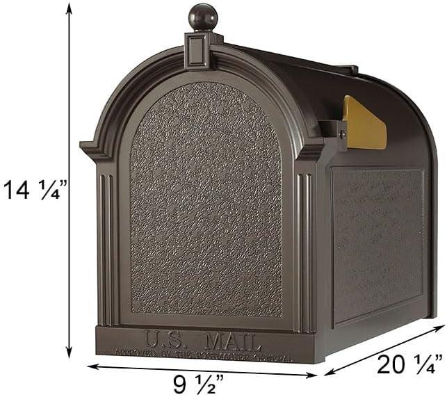 Deluxe French Bronze Aluminum Mailbox with Side Plaques