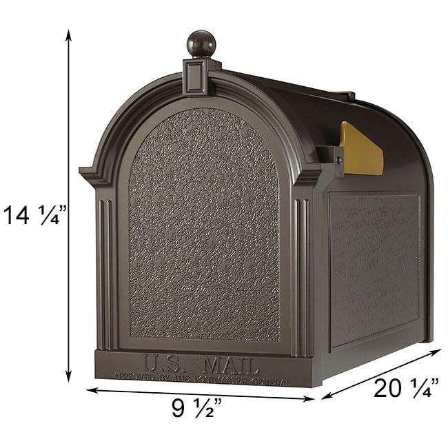 Deluxe French Bronze Aluminum Mailbox with Side Plaques