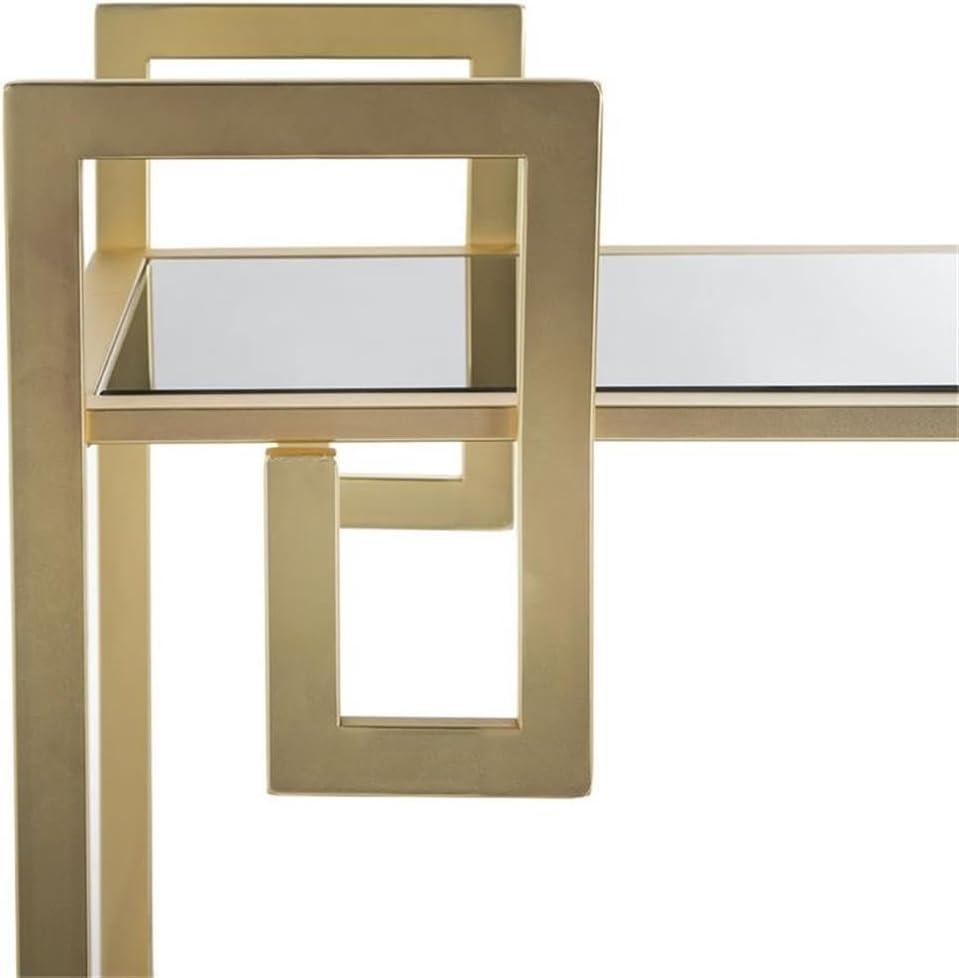 Eliza 2 Tier Bar Cart - Matte Brass/Glass - Safavieh