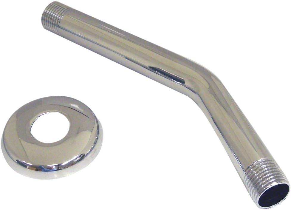 8-Inch Chrome Wall Mount Shower Arm with Flange