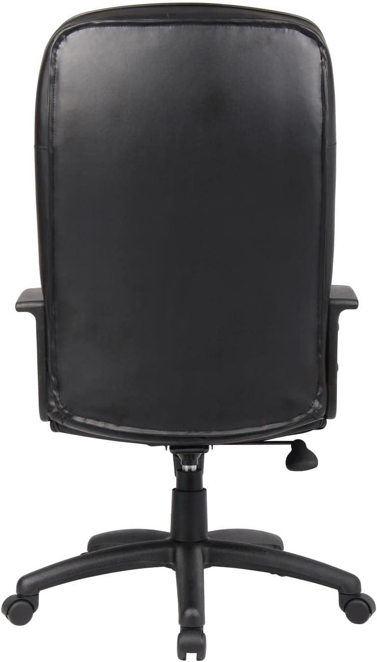 High Back LeatherPlus Chair Black - Boss Office Products: Ergonomic, Adjustable, Swivel, Casters/Wheels