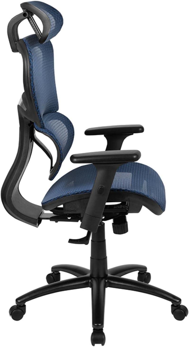 Flash Furniture Ergonomic Mesh Office Chair with 2-to-1 Synchro-Tilt, Adjustable Headrest, Lumbar Support, and Adjustable Pivot Arms