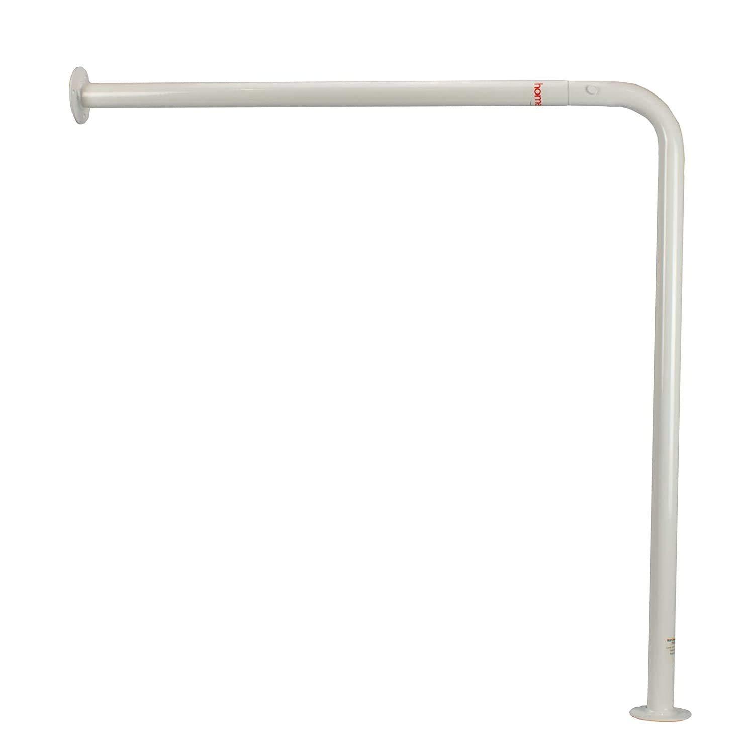 White Steel Wall to Floor Grab Rail for Toilets and Showers