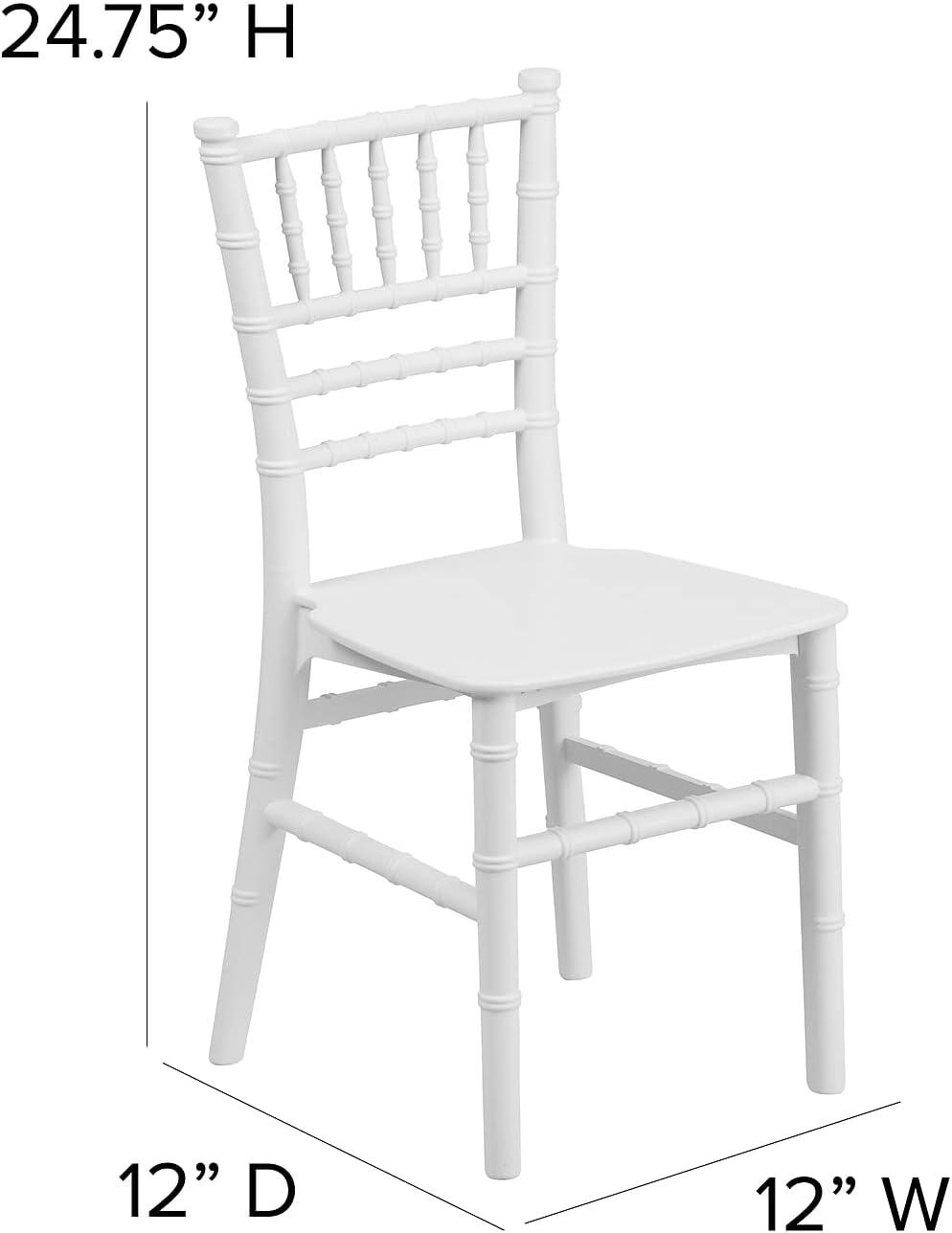 Elegant Kids White Resin Chiavari Event Chair Set