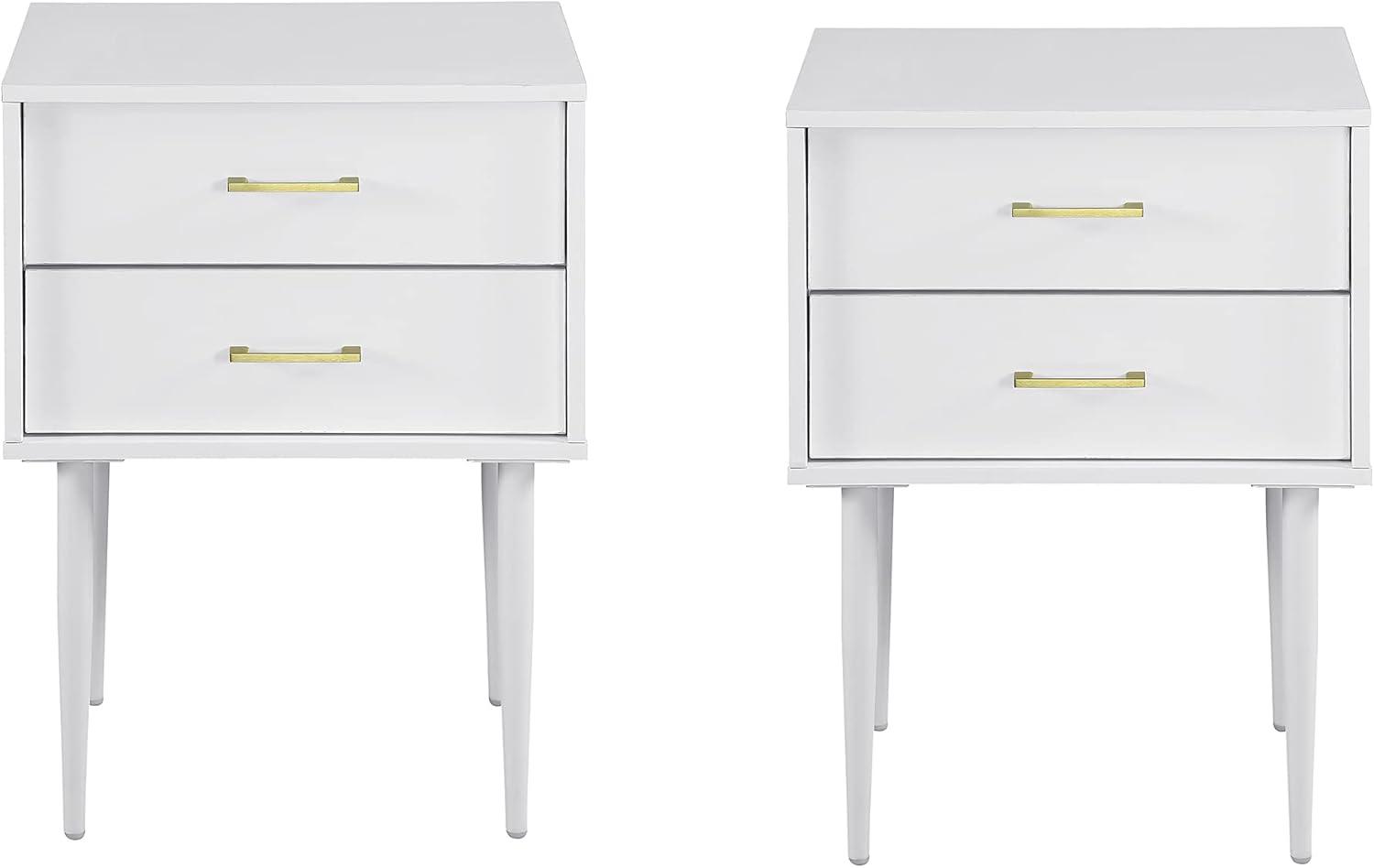 SQRTFV Olivia Modern 2-Drawer Rectangle Nightstand Bedroom Side End    20 Inch  Black