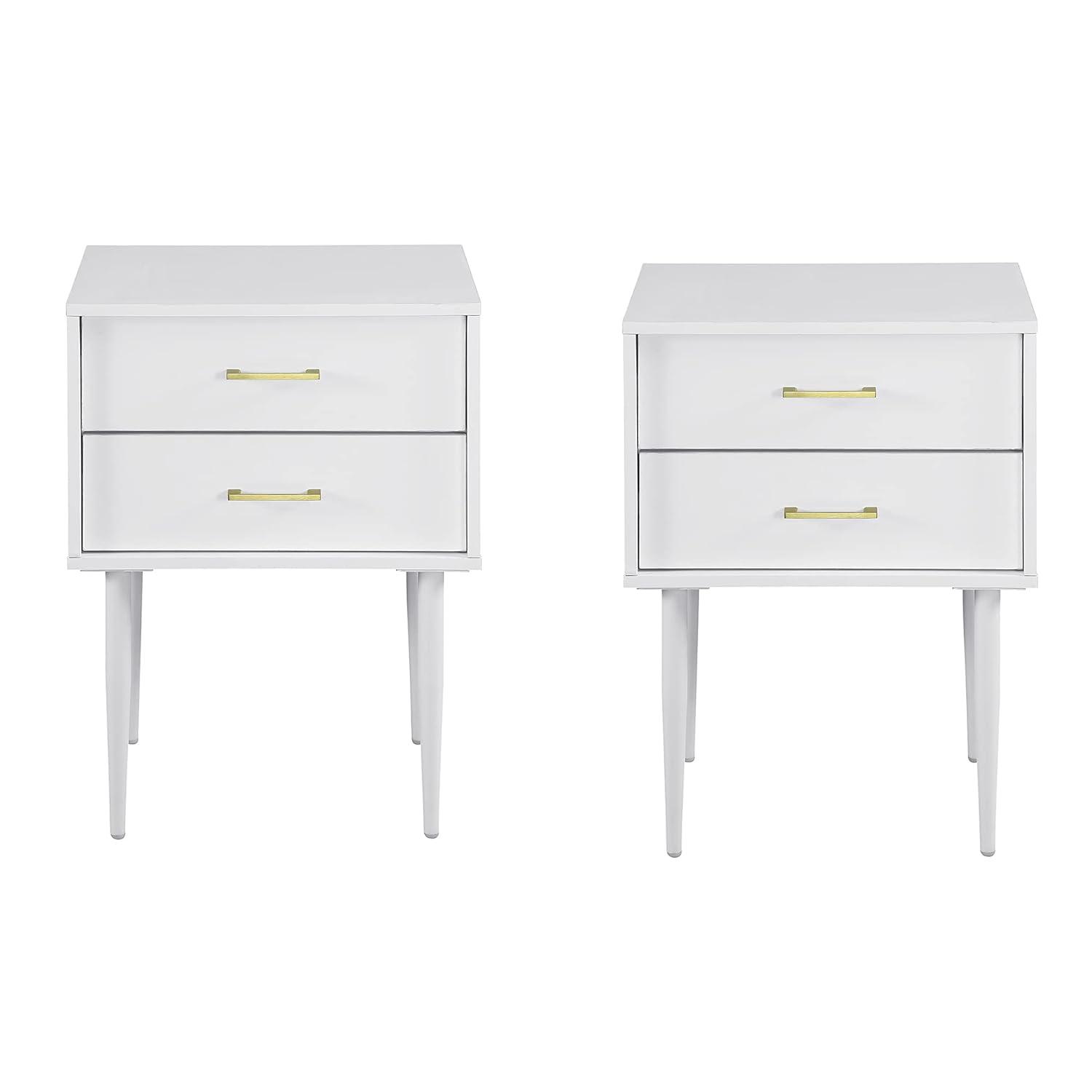 SQRTFV Olivia Modern 2-Drawer Rectangle Nightstand Bedroom Side End    20 Inch  Black