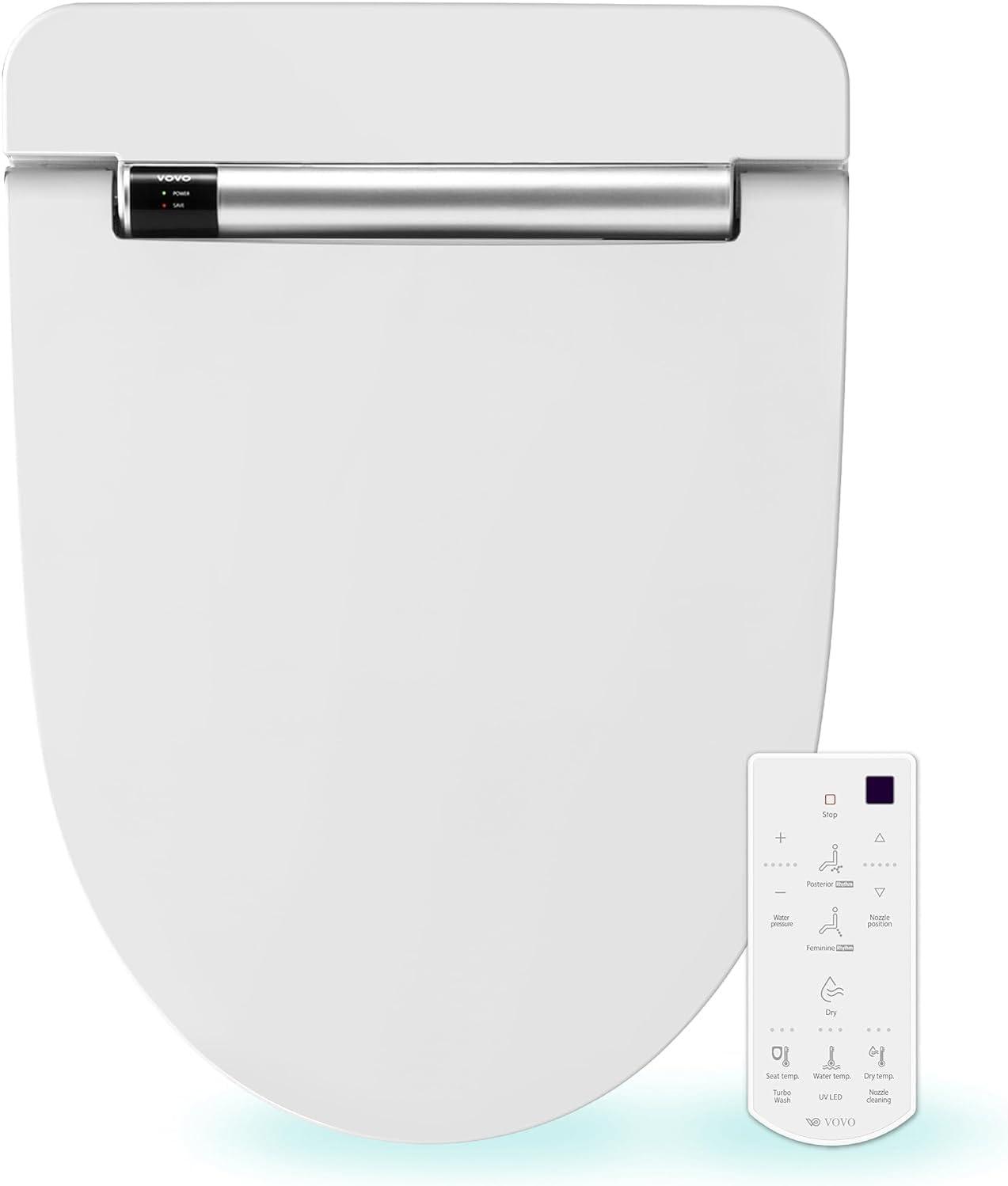 Stylement Electric Bidet Seat, Elongated Toilet in White, Remote, Deodorizer, Stainless Nozzle, UV LED, Made in Korea