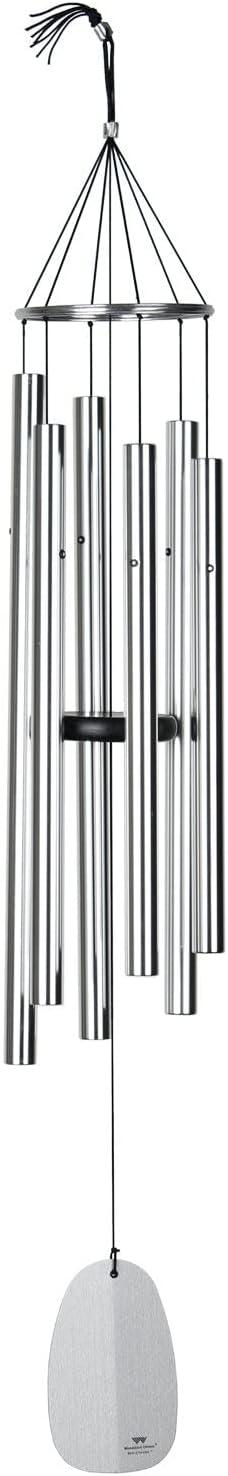 Woodstock Windchimes Bells of Paradise Silver 44", Wind Chimes For Outside, Wind Chimes For Garden, Patio, and Outdoor Decor, 44"L
