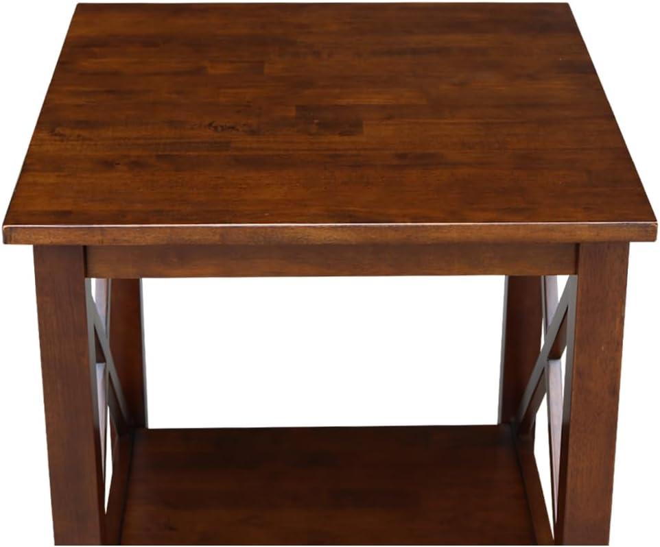 Hampton 22" Espresso Solid Wood Square End Table